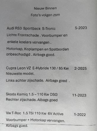 Vrakbiler auto Audi Rs3 Sportback 2.5 2023/10
