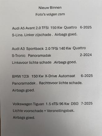 uszkodzony samochody osobowe Audi A5 Avant 2.0 TFSi Quattro 2025/6