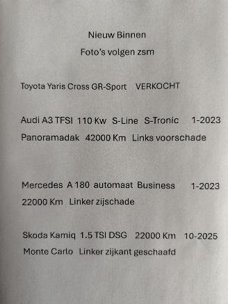 skadebil auto Audi A3 TFSi 150 Pk Sportback S-Line Panoramadak 2023/2