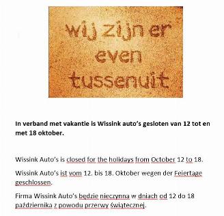 Coche accidentado Fiat  WEGENS VAKANTIE GESLOTEN 12 tm 18 OKTOBER 2026/10