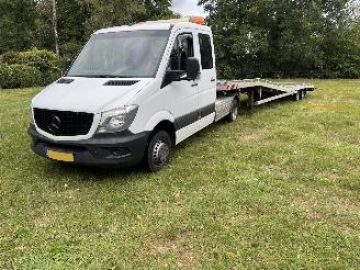 krockskadad bil bedrijf Mercedes Sprinter 519 DUBBEL CABINE MET OPLEGGER AUTOTRANSPORTER 2017/9