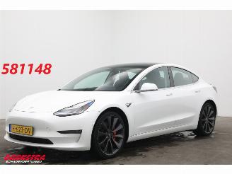 skadebil auto Tesla Model 3 Performance AWD 75 kWh Pano LED ACC Leder Camera 92.601 km! 2019/12