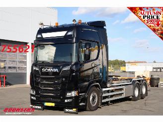 skadebil vrachtwagen Scania R R530 V8 Facelift Hiab 26t. Full Air ACC Leder 6X2 201.318 km! 2024/12