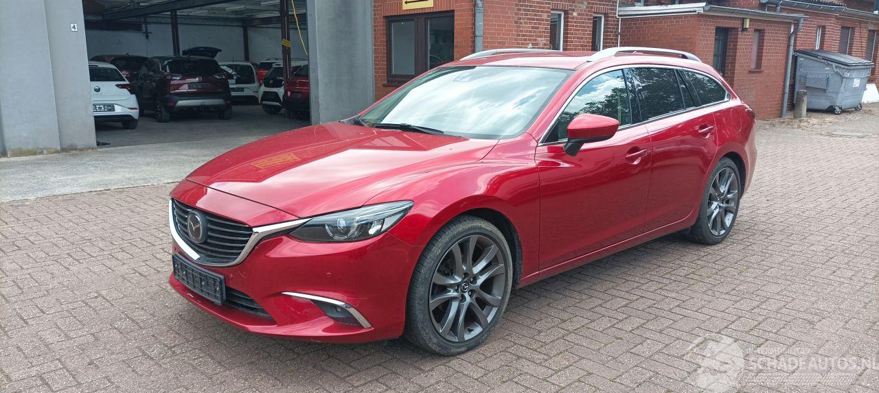 Mazda 6 Bj:02-2015 2.2D 175pk Automatik 4x4 Navigatie Leder Sportstoelen Headup Display Full-Led koplampen Led achterlichten Climatecontrol CruiseControl Stoelverwarming Lichtautomaat Privacyglas keyless Entry trekhaak